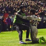 Isco celebra con Morata el gol que dio la victoria al Real Madrid
