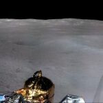 Imagen de los momentos previos al aterrizaje del Chang'e 4