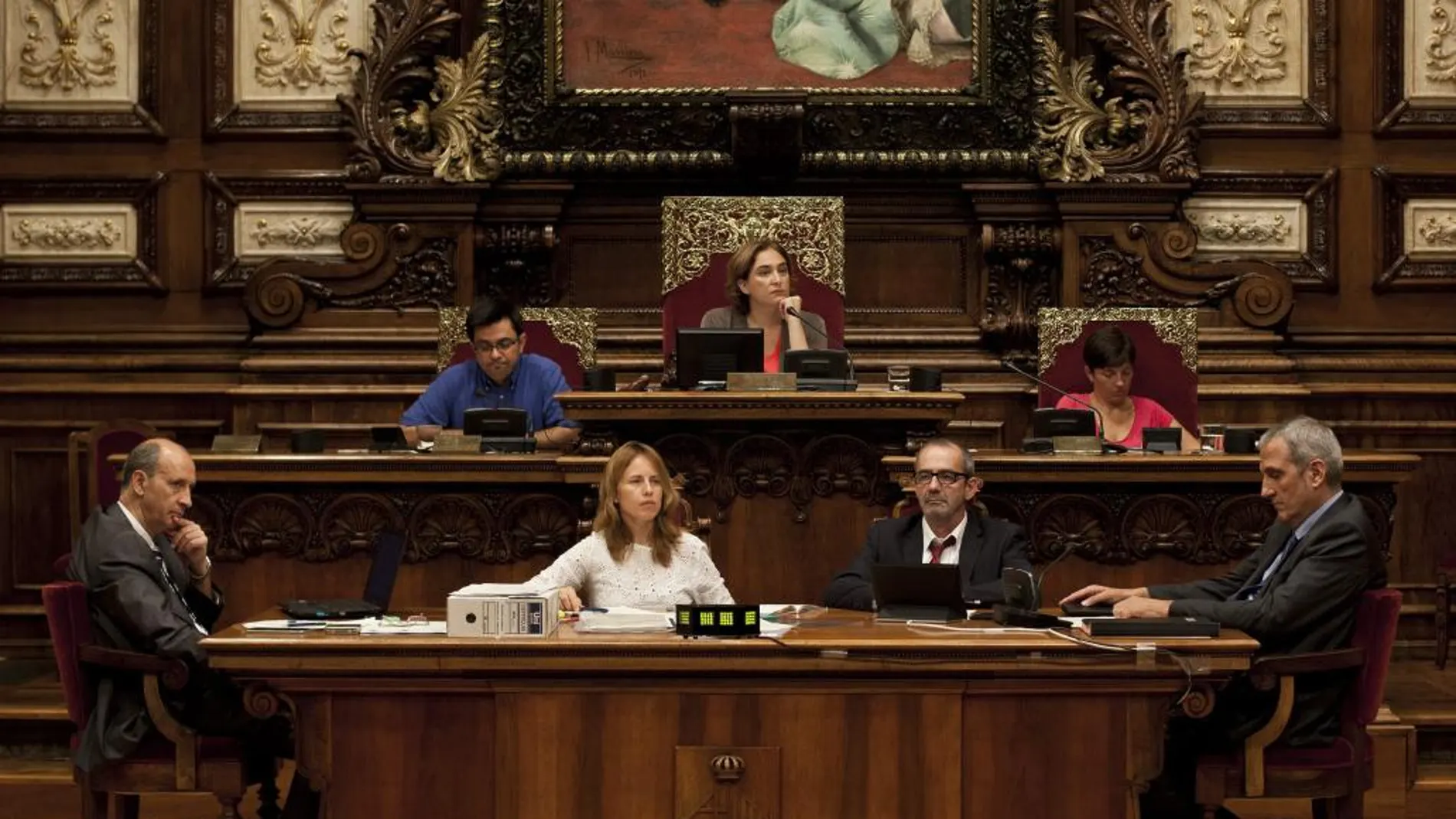 Imagen de un pleno del Ayuntamiento de Barcelona.