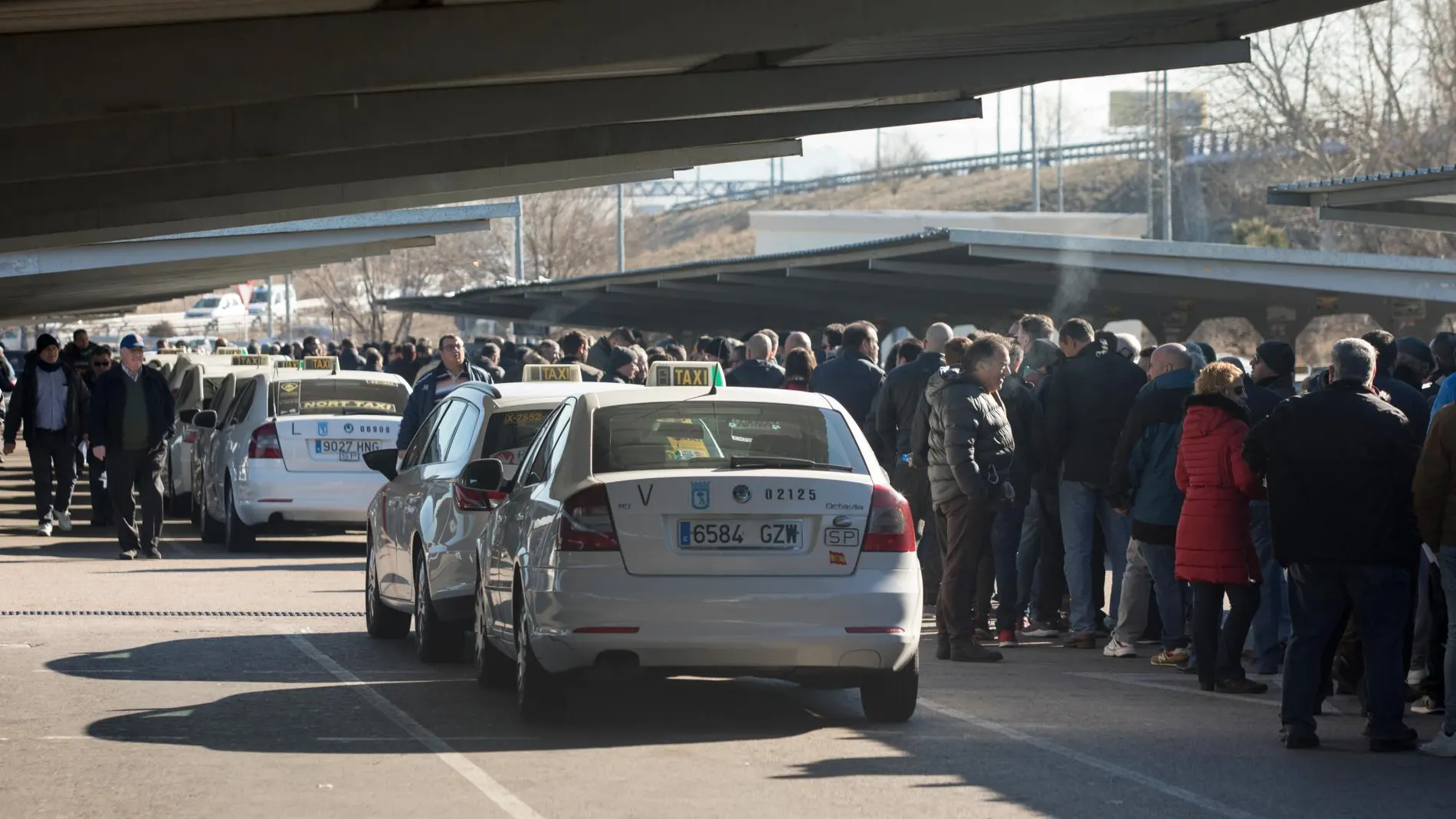 Los taxistas hacen cola para votar en el referéndum/Foto: Luis Díaz