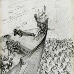Uno de los dibujos que Salvador Dalí realizó para el guión