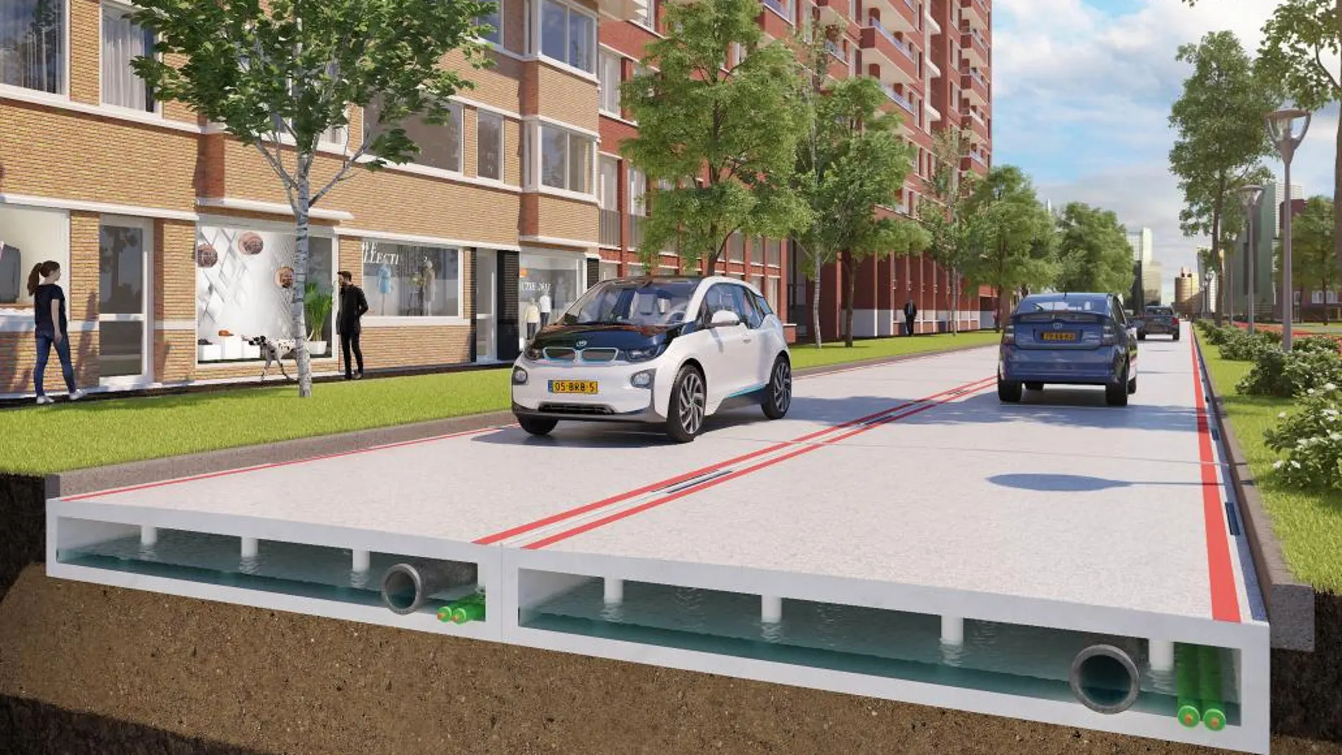 Fotografía facilitada por por KWS. Holanda prevé construir a finales de 2017 la primera carretera fabricada a partir de plástico reciclado