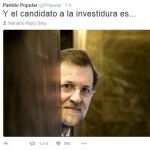 El PP tira de humor en Twitter para anunciar la candidatura de Rajoy... y luego se arrepiente