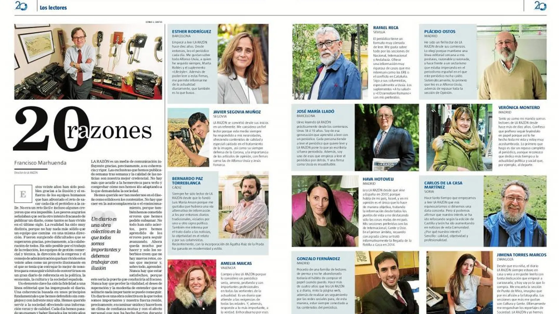 Un suplemento para celebrar 20 años de LA RAZÓN