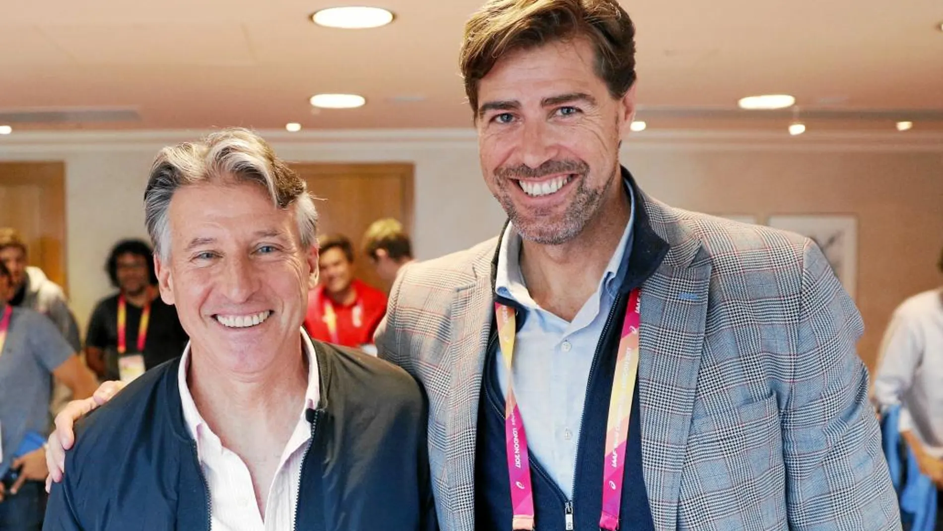 Sebastian Coe, presidente de la IAAF, y Raúl Chapado, presidente de la RFEF