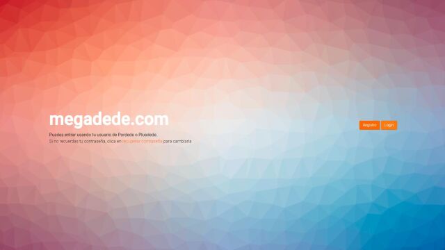 Pantalla de inicio de la página web, donde recuerda que puedes acceder con los datos de las webs anteriores, pordede o megadede