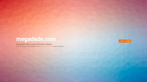 Pantalla de inicio de la página web, donde recuerda que puedes acceder con los datos de las webs anteriores, pordede o megadede