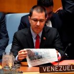 El ministro de Exteriores de Venezuela, Jorge Arreaza, este sábado en el Consejo de Seguridad de la ONU / Foto: Reuters