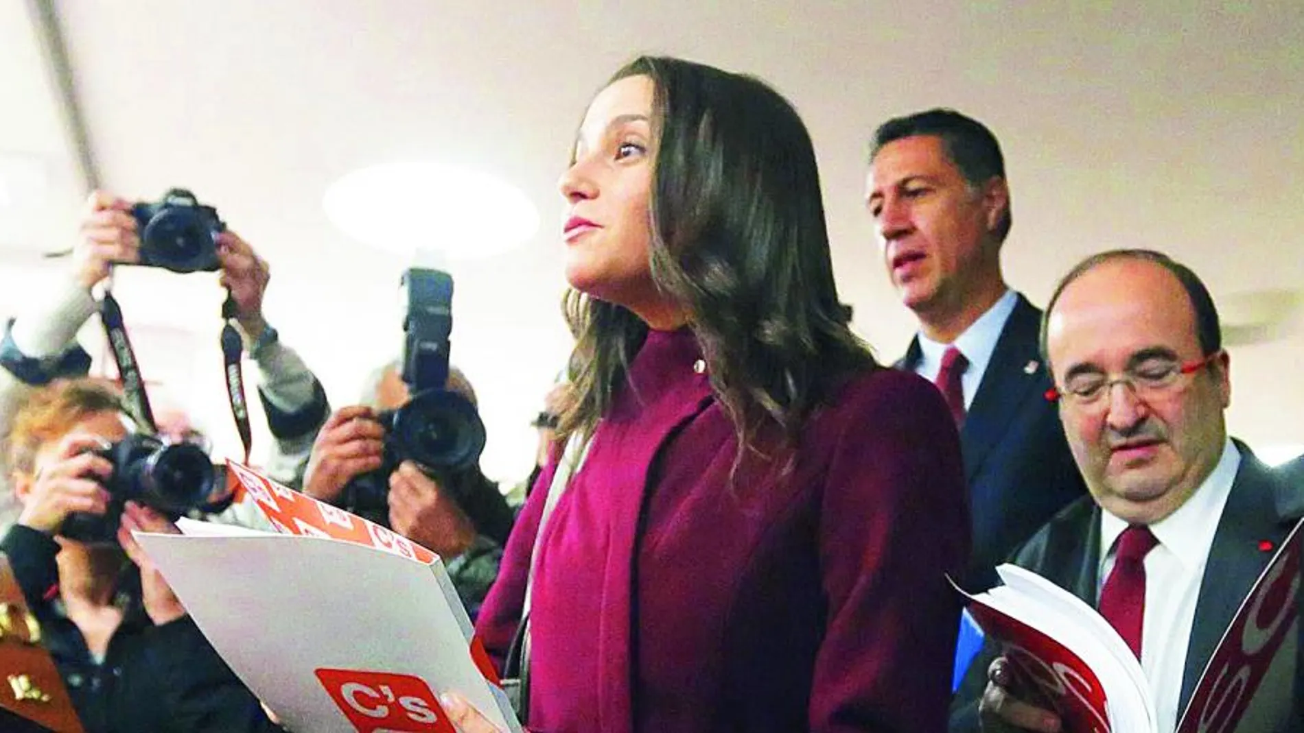 Inés Arrimadas, Miquel Iceta y Xavier García Albiol en una imagen de archivo