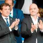 Domínguez e Infantino, presidentes de Conmebol y FIFA