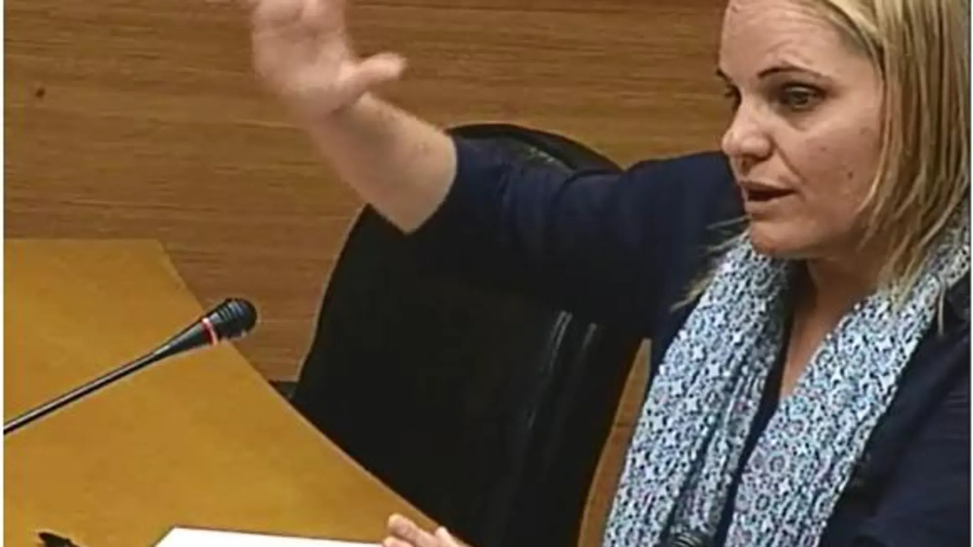 La doctora Carolina Ligorit, en una imagen del vídeo de su comparecencia ante Les Corts