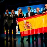 El presidente del PP, Pablo Casado, en la presentación de Cayetana Álvarez de Toledo como número uno de la candidatura de los populares por Barcelona, hace apenas una semana.