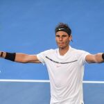 Rafael Nadal celebra su victoria ante Alexander Zverev