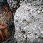 Vista del fresco "Leda e il cigno"(Leda y el cisne), descubierto recientemente en el área "Regio V", del Parque Arqueológico de Pompeya / Fotos: Efe