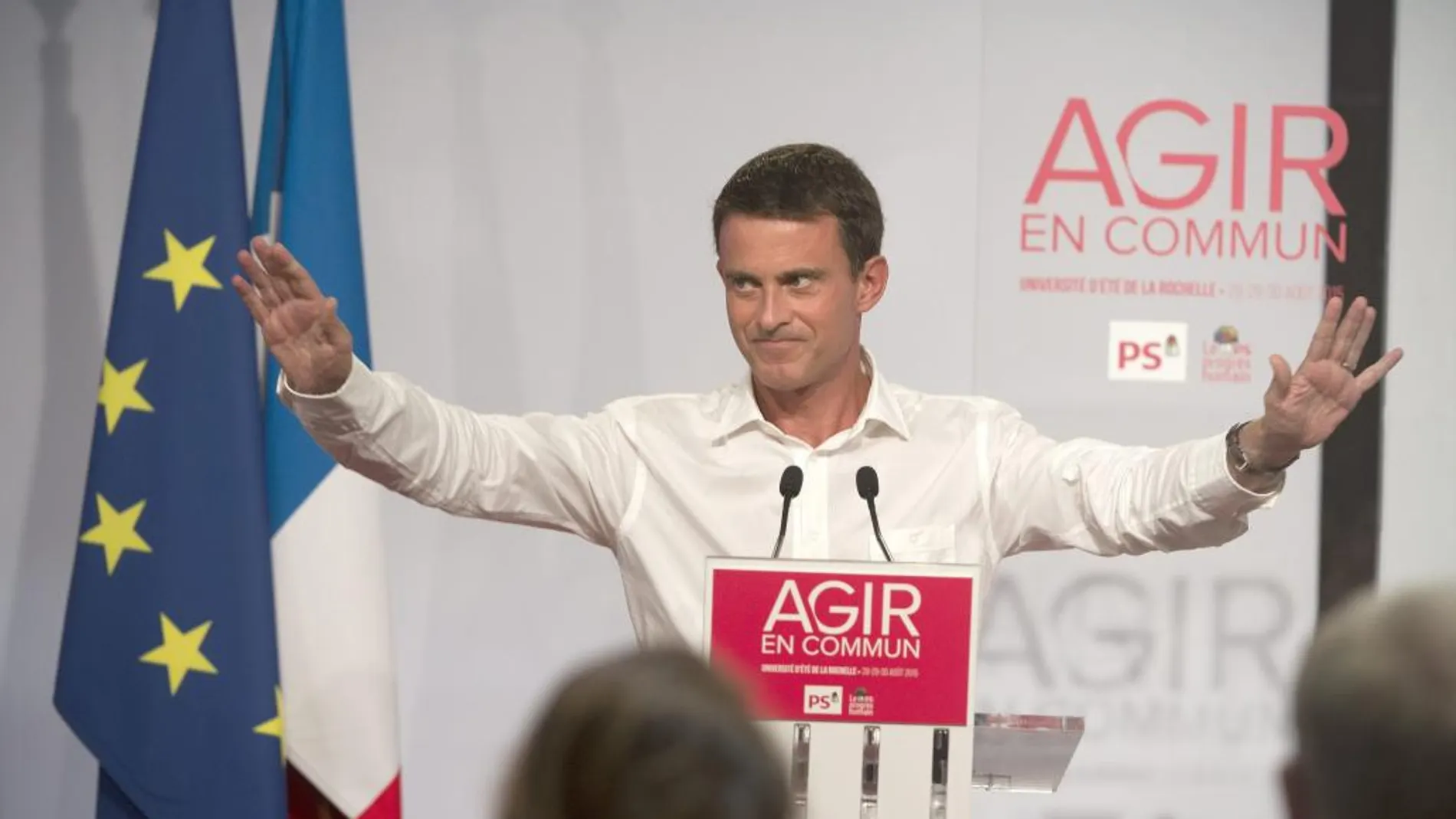 Manuel Valls, durante su discurso en La Rochelle