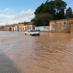 El municipio de San Javier quedó en gran parte inundado por las fuertes lluvias de la pasada madrugada, con calles completamente anegadas por el agua