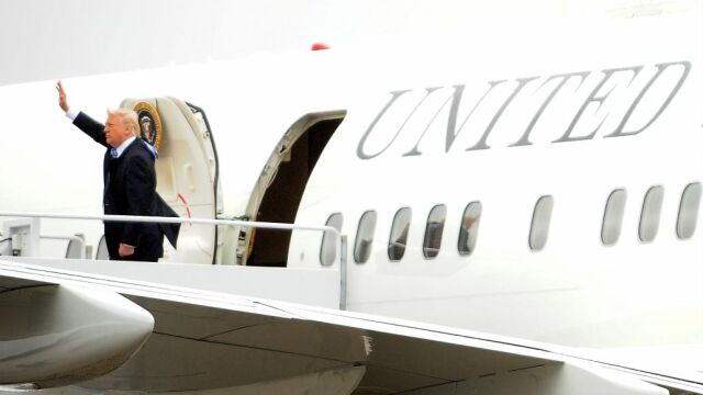 Donald Trump, en el Air Force One.