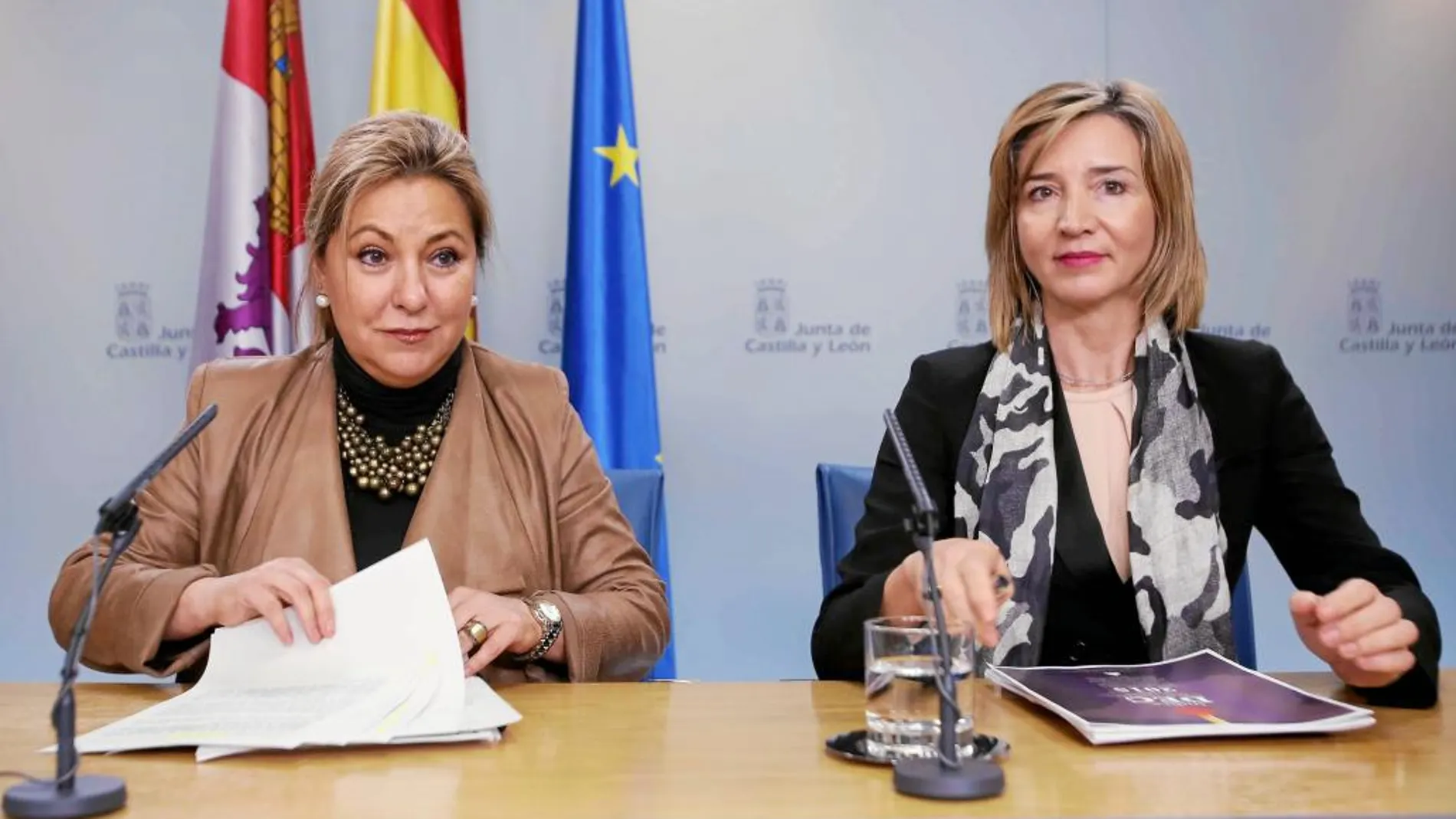 La vicepresidenta Rosa Valdeón y la consejera Alicia García explican los acuerdos del Consejo y el resultado del informe