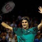 Roger Federer celebra su triunfo ante Nick Kyrgios