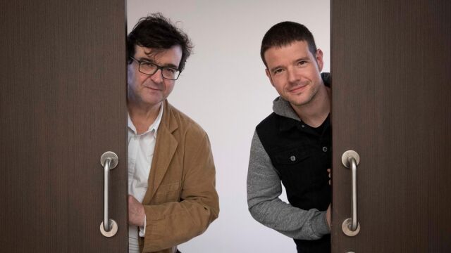 Javier Cercas y José Pablo García, esta semana, en el certamen Cómic Barcelona
