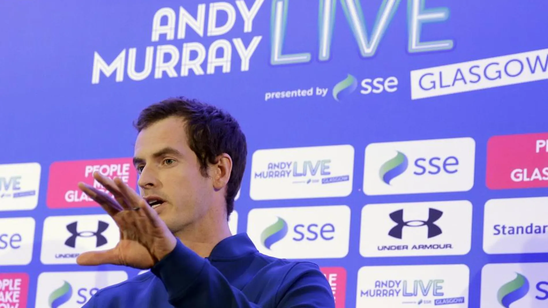 Andy Murray durante la rueda de prensa en Londres