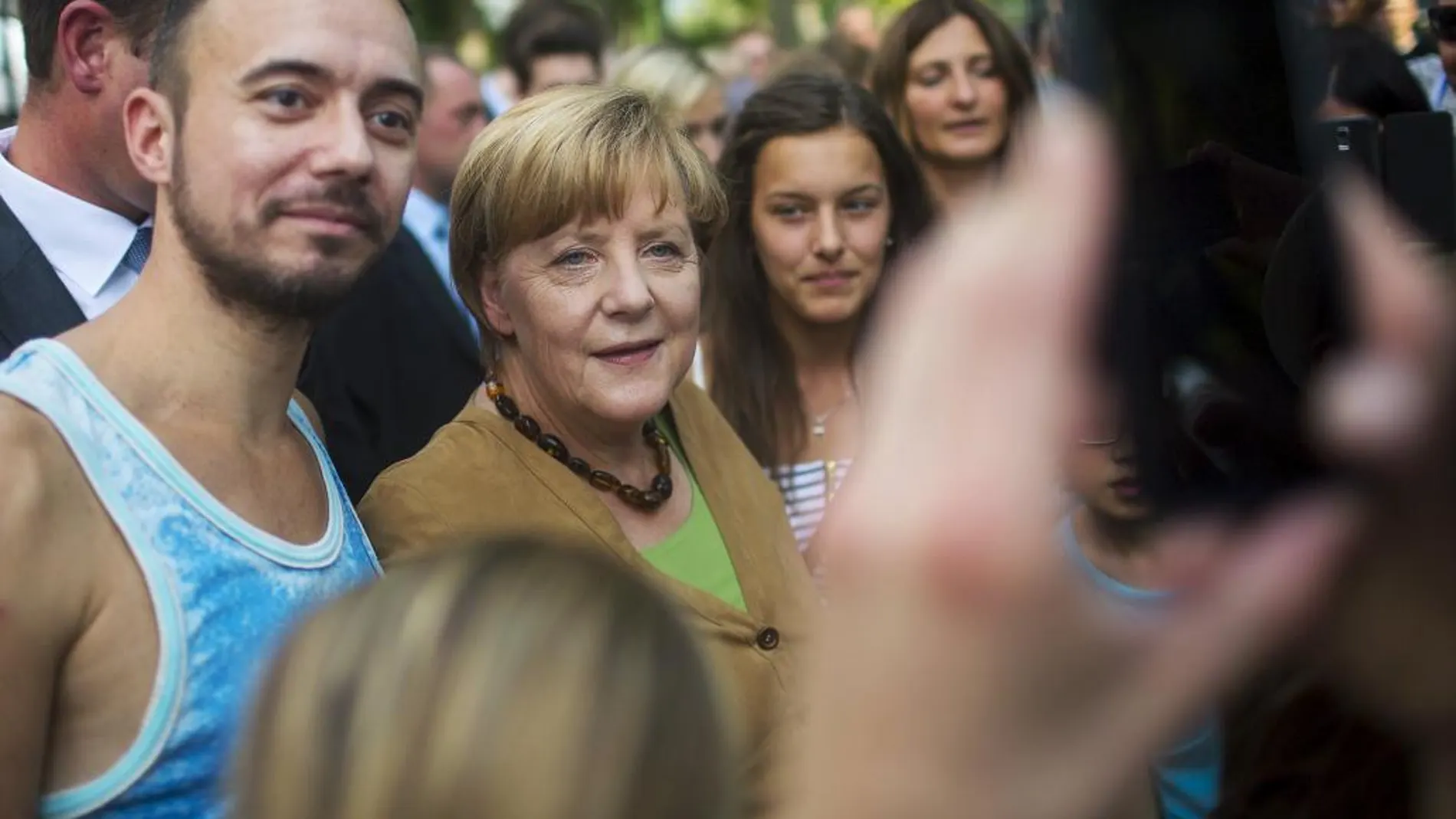 La canciller alemana, Angela Merkel, en el día de puertas abiertas de la Cancillería