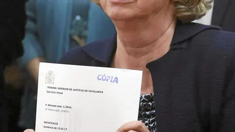 La ex consellera Rigau recibió ayer la notificación con el fallo del 9-N