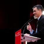 El presidente del Gobierno, Pedro Sánchez, en un acto de partido este fin de semana