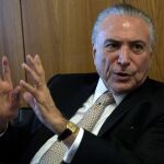 El presidente de Brasil, Michel Temer, durante la entrevista concedida a la Agencia EFE en Brasilia