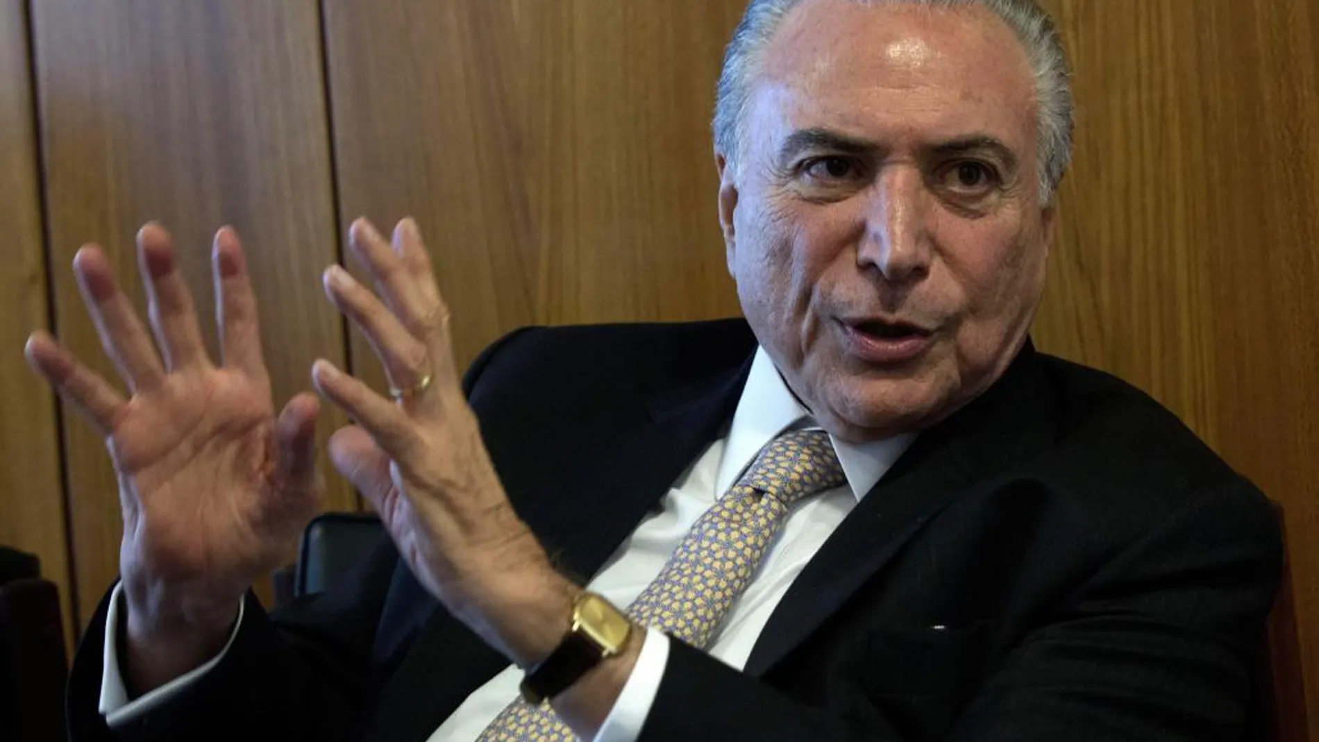 El presidente de Brasil, Michel Temer, durante la entrevista concedida a la Agencia EFE en Brasilia