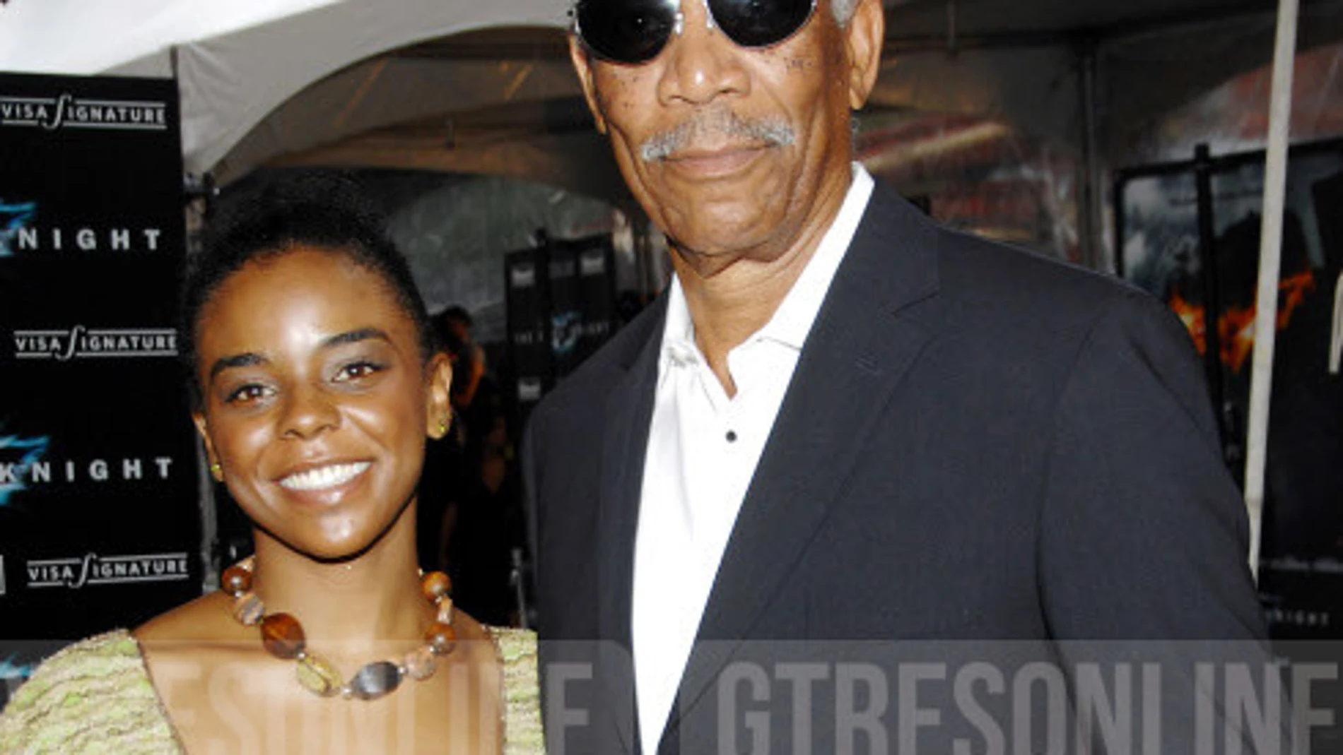 El actor Morgan Freeman junto a su nieta E'Dena Hines en 2008