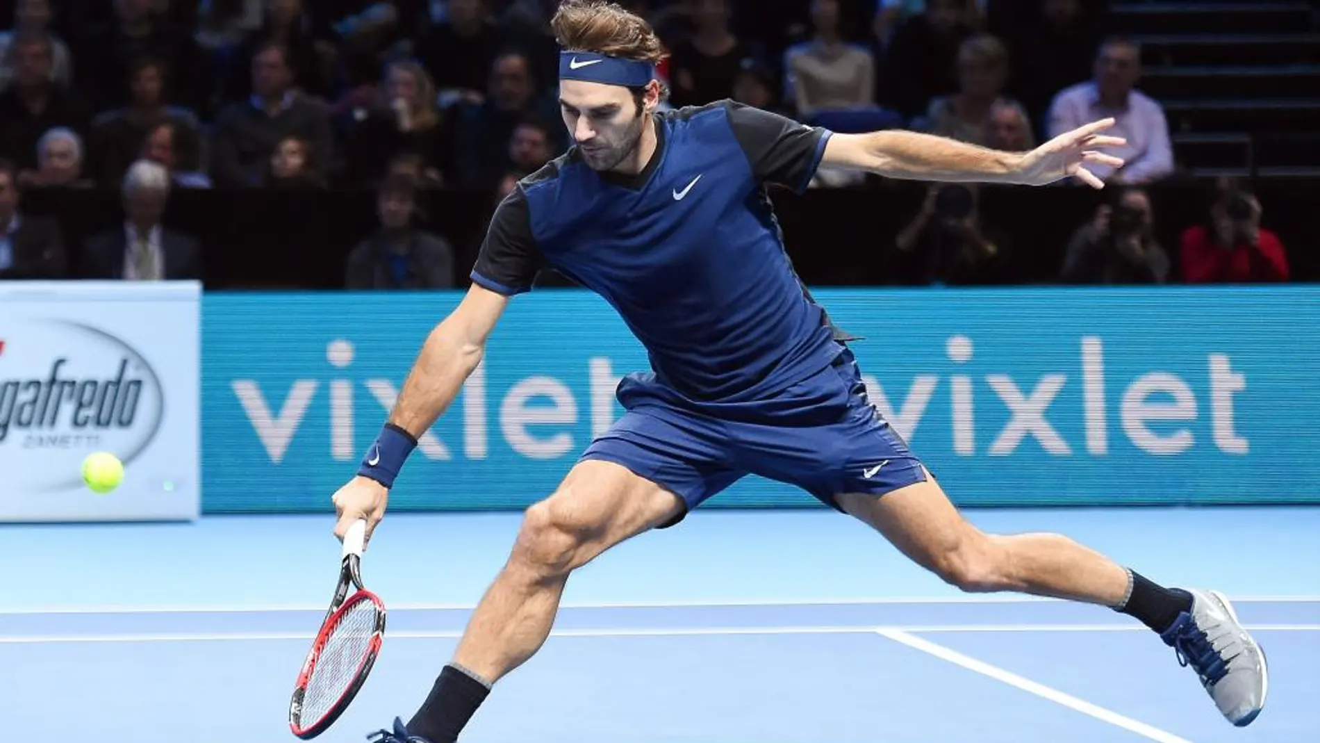 Roger Federer durante el partido ante Wawrinka