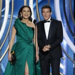 Catherine Zeta-Jones y Antonio Banderas durante la 76 edición de la «Annual Golden Globe Awards» / Foto: AP