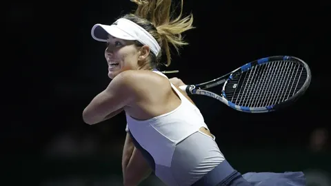 Garbiñe Muguruza en el partido contra Lucie Safarova