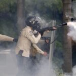 La policía bolivariana dispersa la concentración