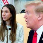 Fabiana Rosales, la esposa del jefe del Parlamento venezolano, con Trump en la Casa Blanca
