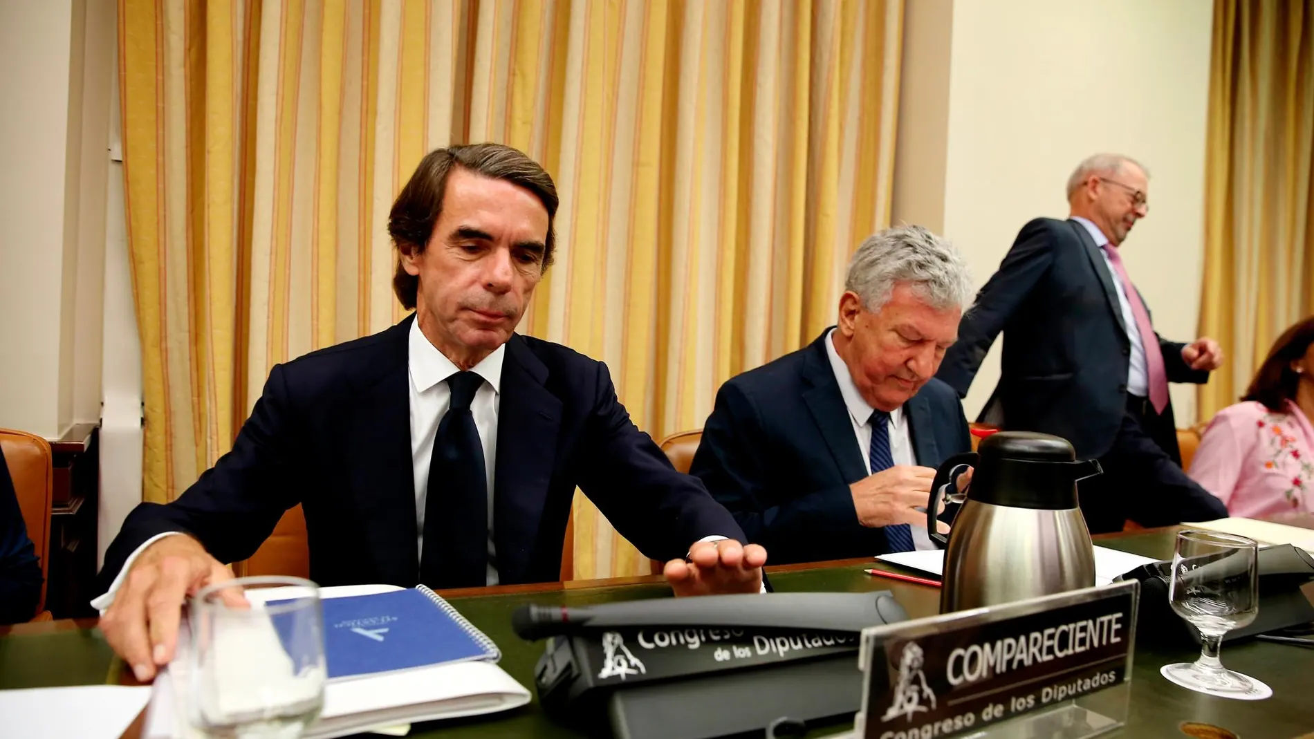Aznar, durante su comparecencia en el Congreso en septiembre