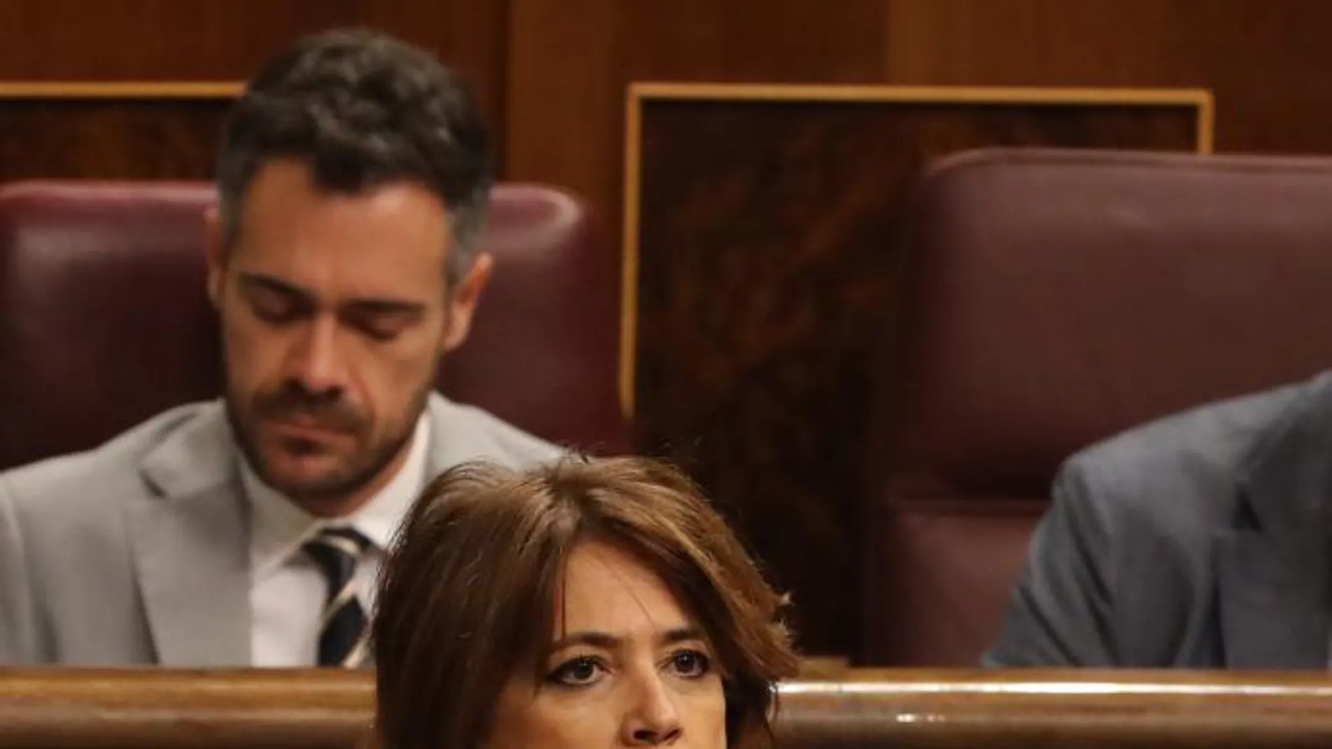La ministra de Justicia, Dolores Delgado, durante su intervención en la sesión de control al Ejecutivo/Foto: Efe