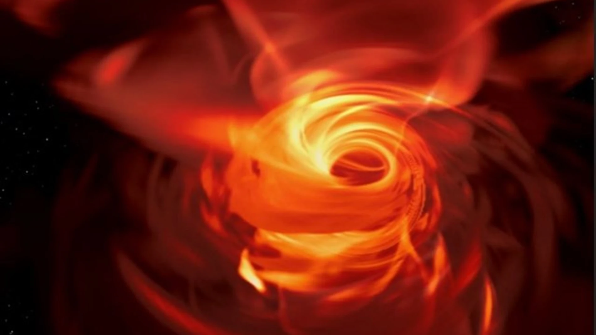 Simulación de 360 grados de un agujero negro / Foto: Youtube