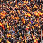 Concentración convocada por PP, Ciudadanos y VOX este domingo en la plaza de Colón de Madrid, en protesta por el diálogo de Pedro Sánchez con los independentistas catalanes y en demanda de elecciones generales./Efe