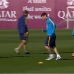 Leo Messi durante el entrenamiento