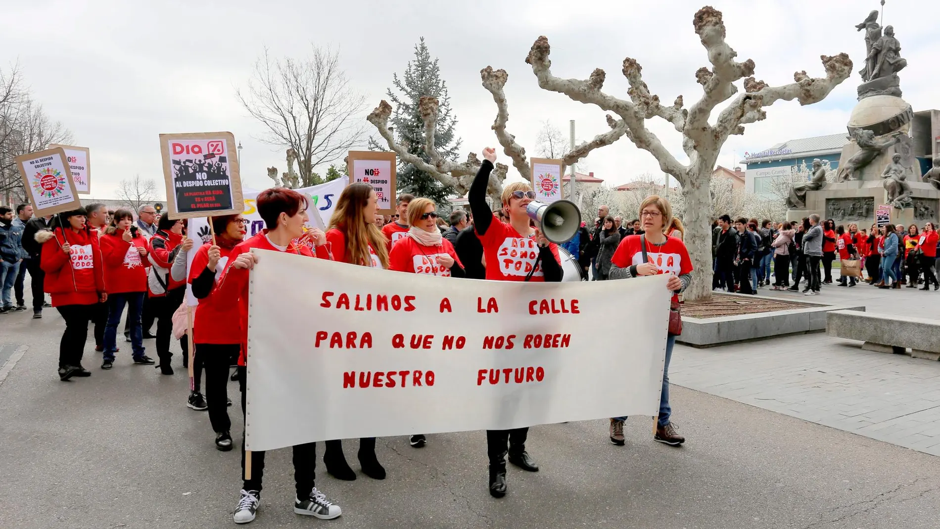 Manifestación contra el despido colectivo en Supermercados Dia celebrada hace apenas un mes en Valladolid