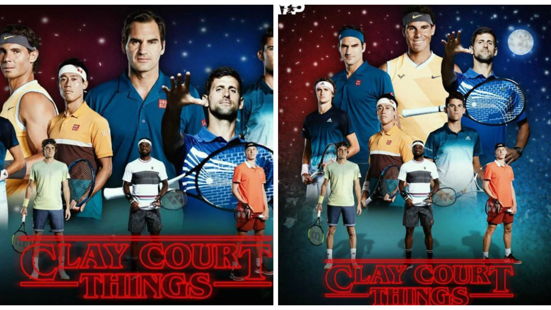Los dos carteles, el primero con Federer como protagonista y a la derecha, el nuevo