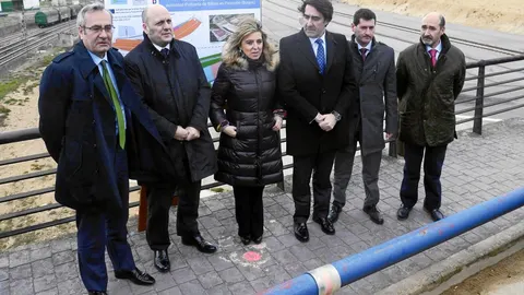 Suárez-Quiñones y Salgueiro junto con otras autoridades visitan el Puerto Seco de Pancorbo