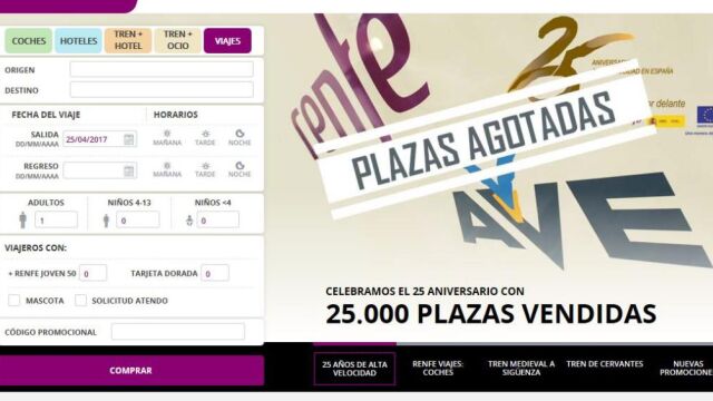 La campaña se ha convertido en una promoción sin precedentes en la historia de Renfe, lo que ha congestionado por momentos la web