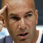 El técnico francés del Real Madrid, Zinedine Zidane, durante la rueda de prensa.