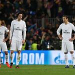 Los jugadores del Paris Saint-Germain, desolados tras perder el partido
