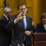 Mariano Rajoy en la reunión de senadores del PP
