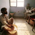 Enfermos en una leprosería de la India