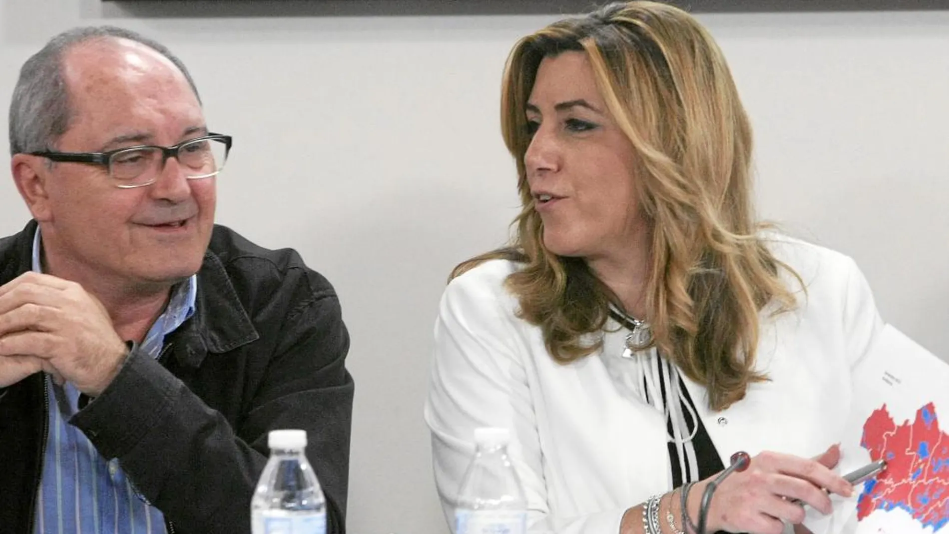 Susana Díaz, en la reunión de la Ejecutiva del PSOE-A de ayer